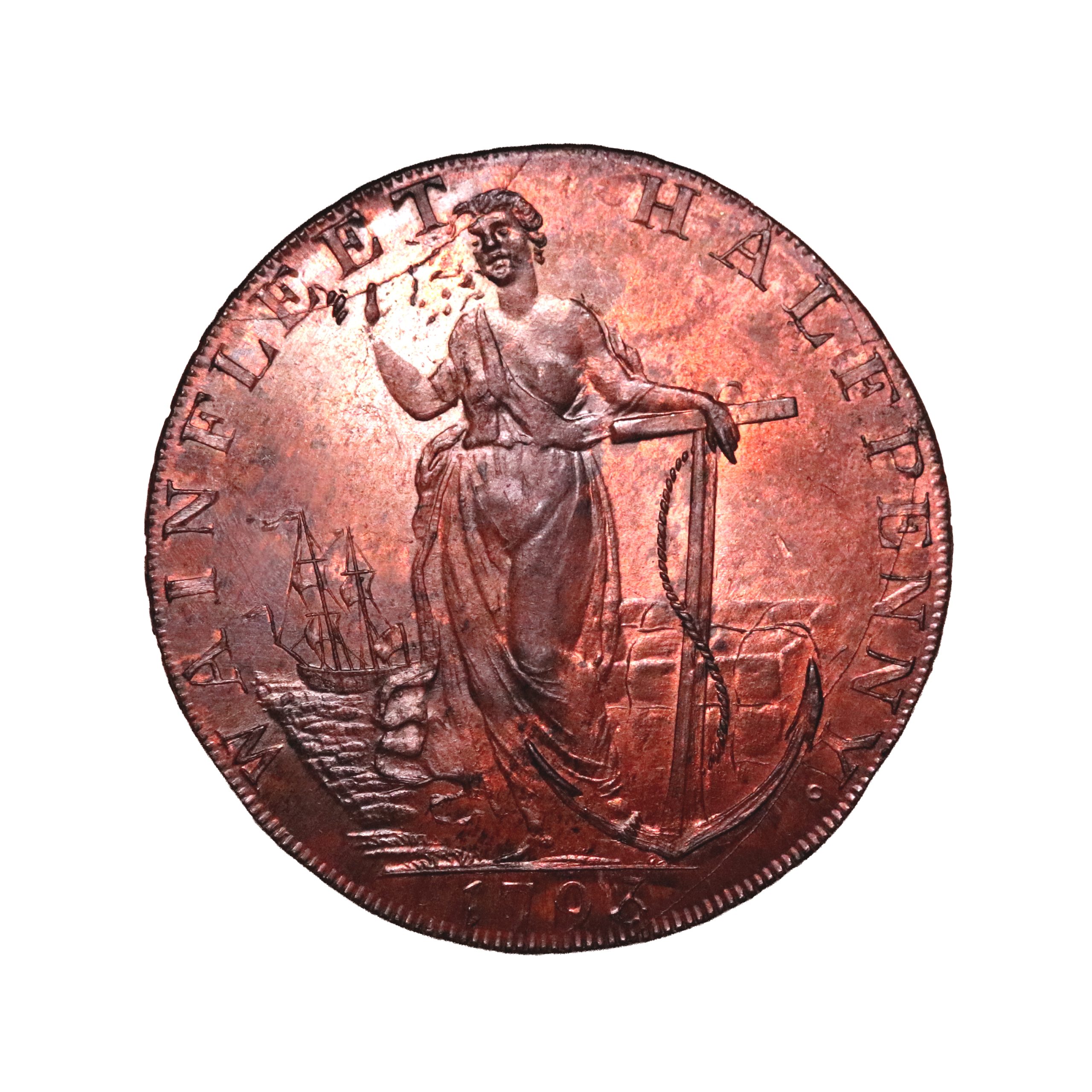 Lot 101 - Lincolnshire Wainfleet halfpenny D&H 8a, Gem - Image 3
