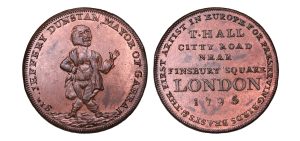 Lot 105 - Lutwyche’s Middlesex Sir Jeffery Dunstan penny D&H 26, Ex-Fuller