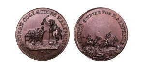 Lot 119 - Denton's Middlesex "Asses Running for" Halfpence D&H 299, Rare