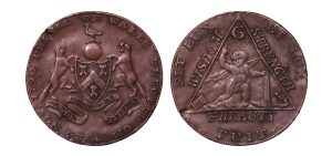 Lot 107 - Lutwyche’s Middlesex Masonic penny (D&H unlisted), Davisson 33bis III (plate)