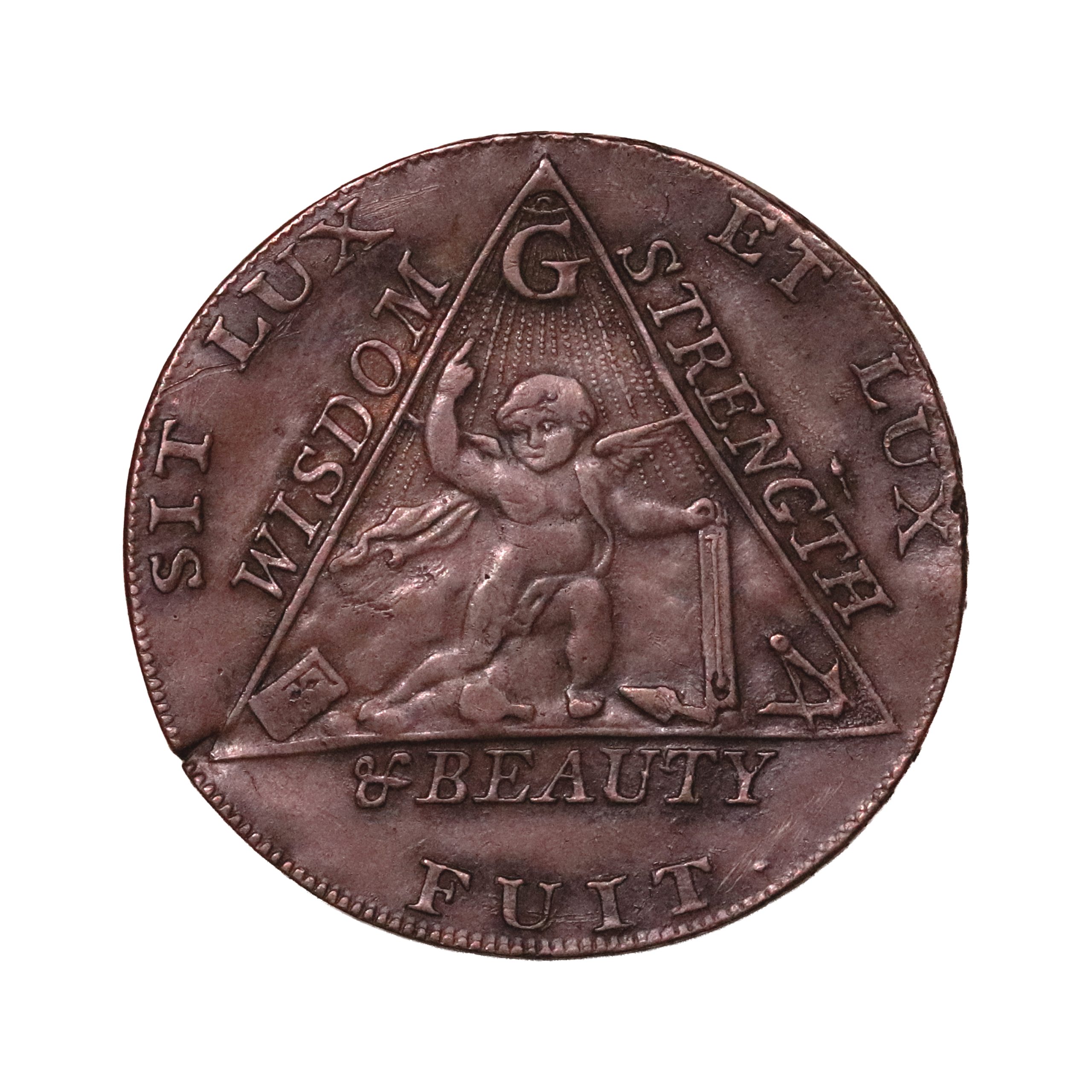 Lot 107 - Lutwyche’s Middlesex Masonic penny (D&H unlisted), Davisson 33bis III (plate) - Image 3