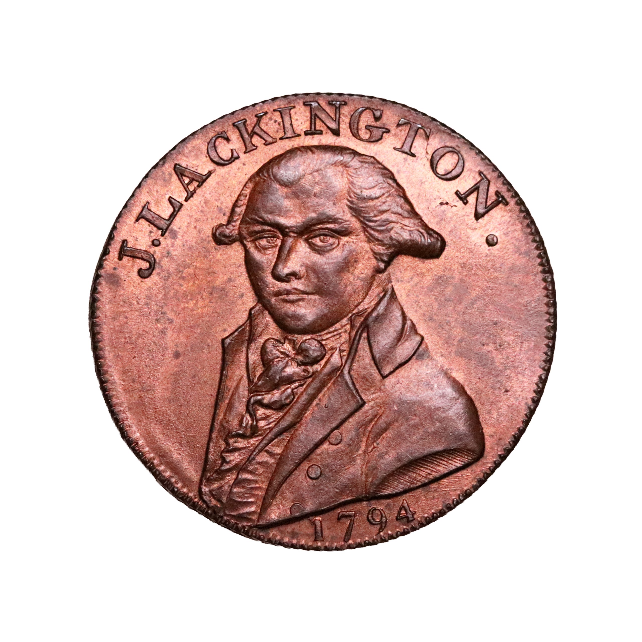 Lot 126 - Middlesex Lackington's halfpenny D&H 351, Full red, Gem, Ex-Fuller - Image 2