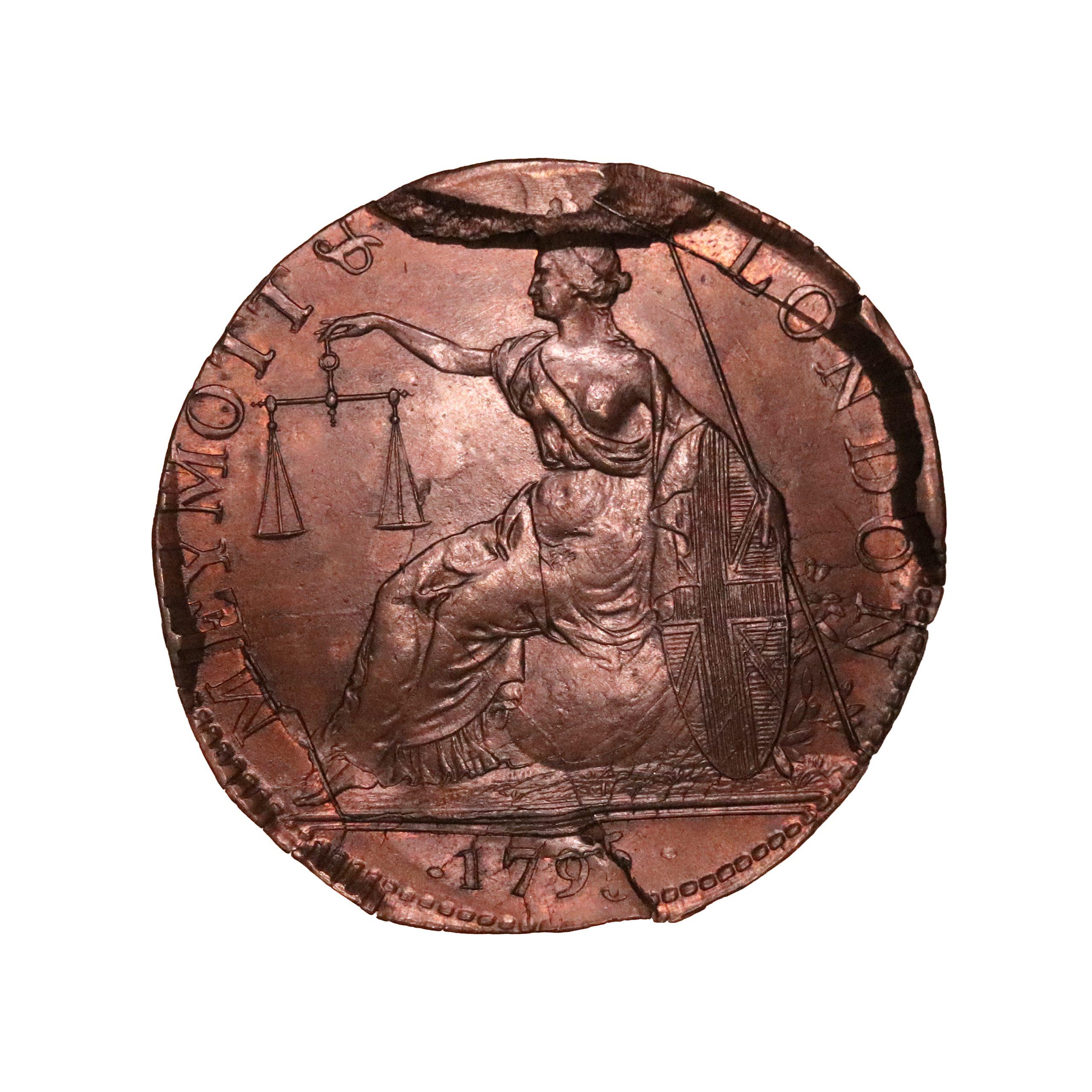 Lot 129 - Prattent's Middlesex Meymott's Mule halfpenny D&H 382, Rare, Ex-Cokayne/Atkins - Image 2