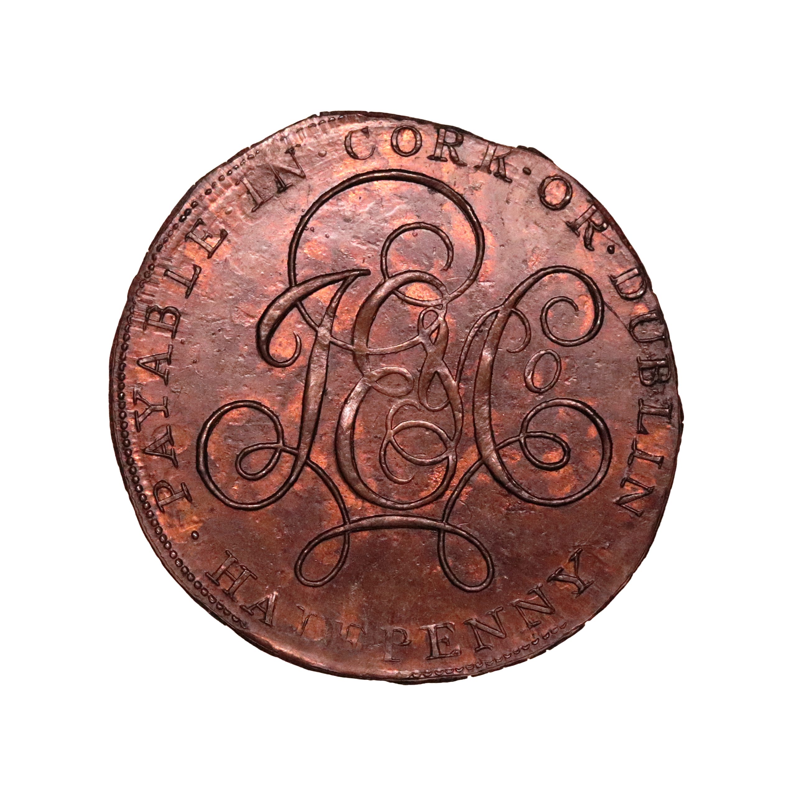 Lot 129 - Prattent's Middlesex Meymott's Mule halfpenny D&H 382, Rare, Ex-Cokayne/Atkins - Image 3