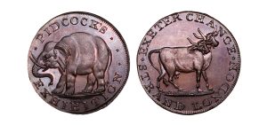 Lot 135 - Middlesex Pidcock's halfpenny D&H 422, Full strike, Gem