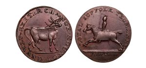 Lot 137 - Middlesex Pidcock's Mule halfpenny D&H 422bis, RRR+