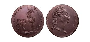 Lot 140 - Middlesex Pidcock's halfpenny D&H 446, Rare, Ex-Fuller