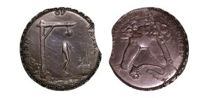 Lot 204 - Middlesex Hanging Man halfpenny D&H 829a, huge clip