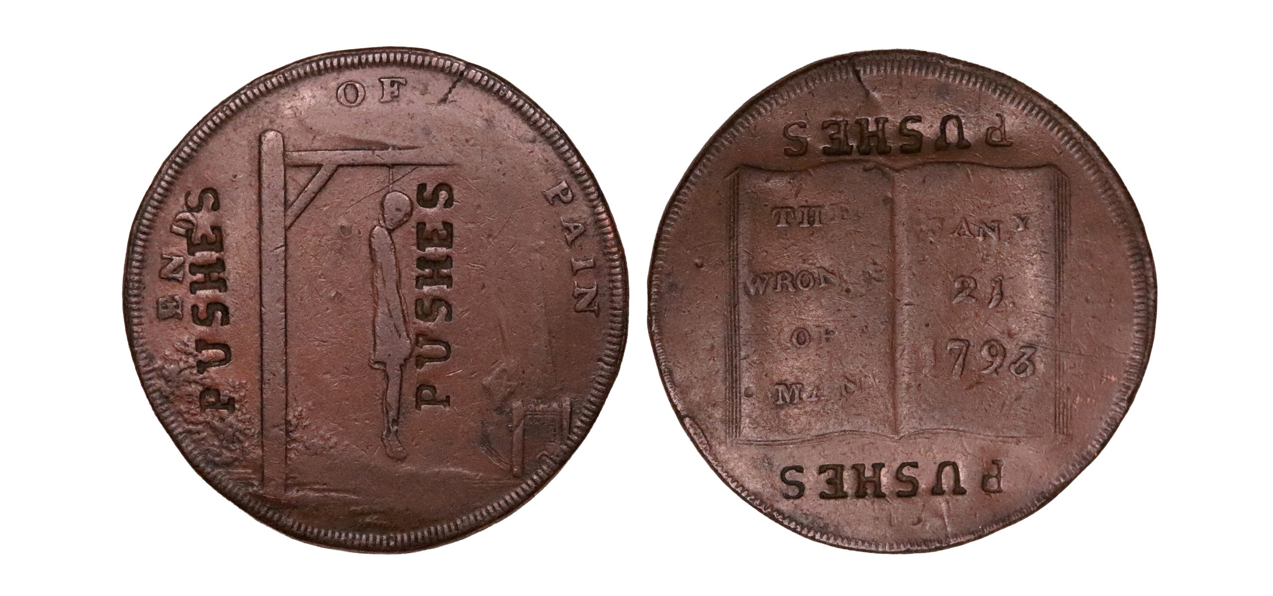 Lot 205 - Middlesex Hanging Man halfpenny D&H 831a, Counterstamped