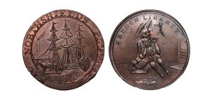 Lot 239 - Denton's Northumberland North Shields Mule Halfpenny D&H 26, RR, Gem, Ex-Baldwin