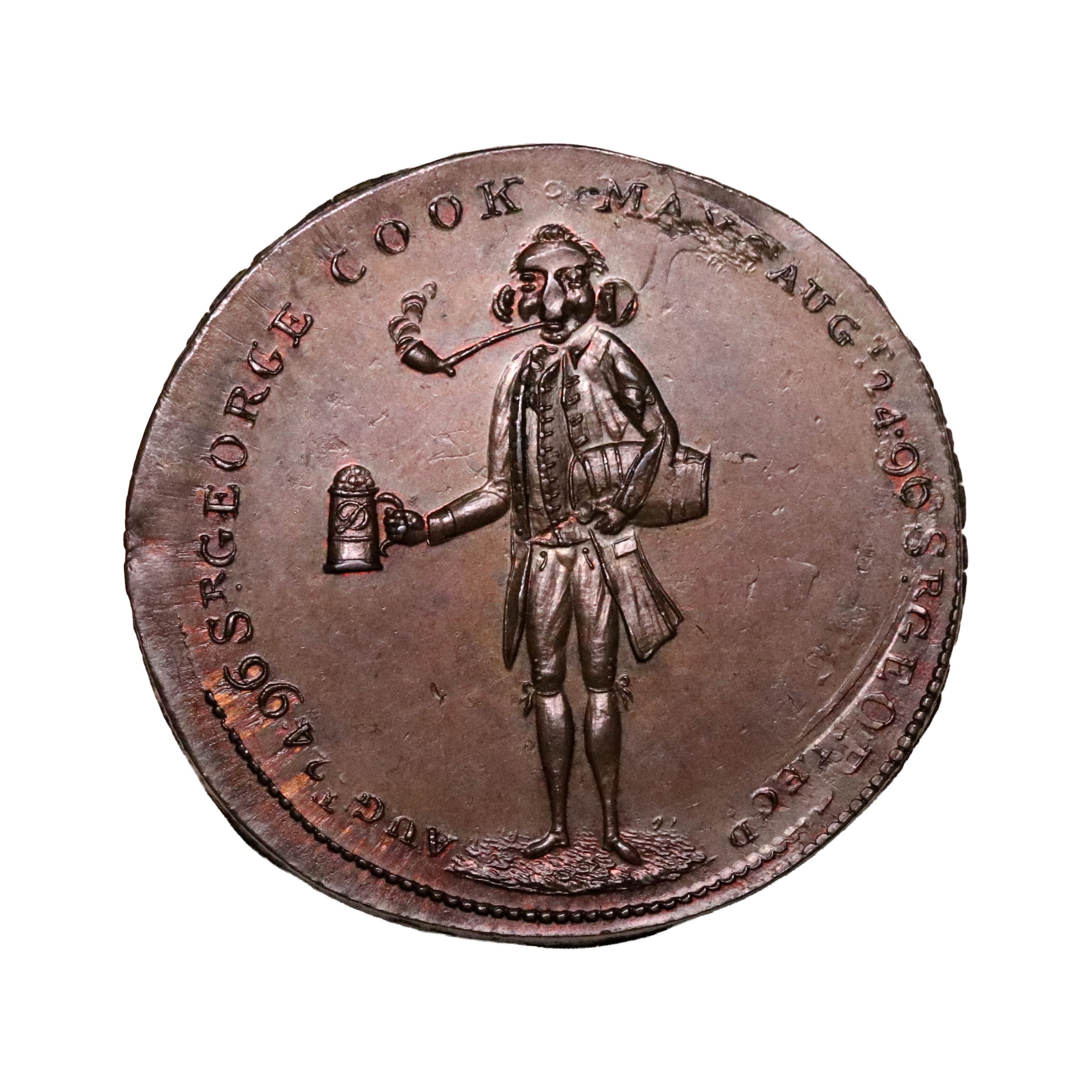 Lot 252 - Prattent's Surrey Lambeth Mule Halfpenny D&H 13, Rare, Double-struck - Image 2