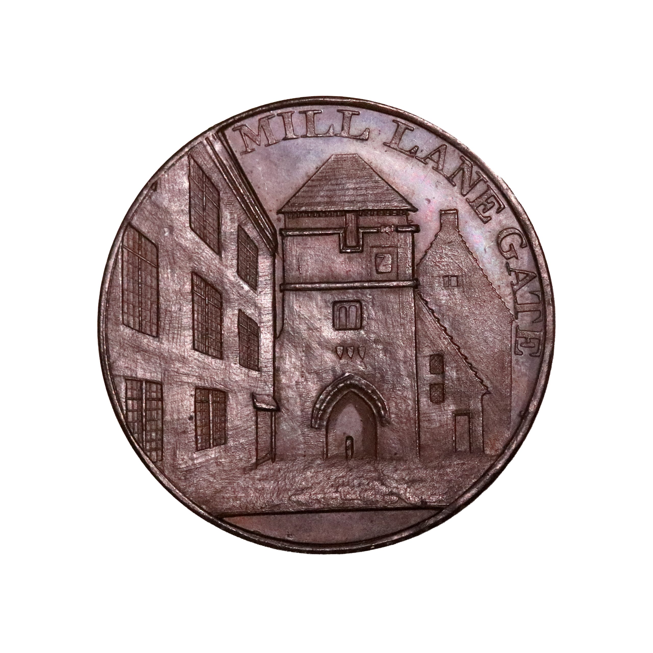 Lot 264 - Warwickshire "Coventry Gates" Halfpenny D&H 269, original paper of issue - Image 2