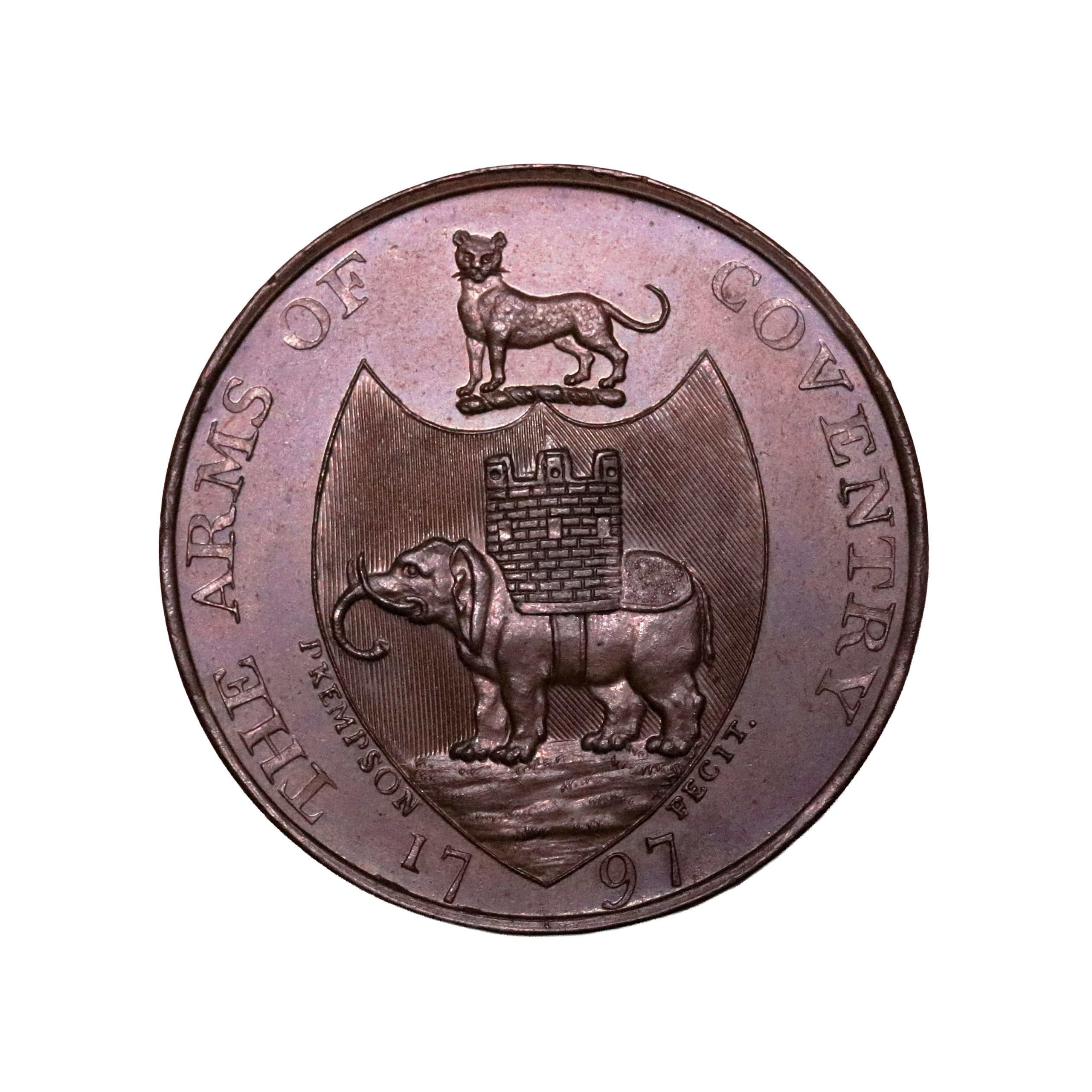 Lot 266 - Warwickshire "Coventry Gates" Halfpenny D&H 274, original paper of issue - Image 3