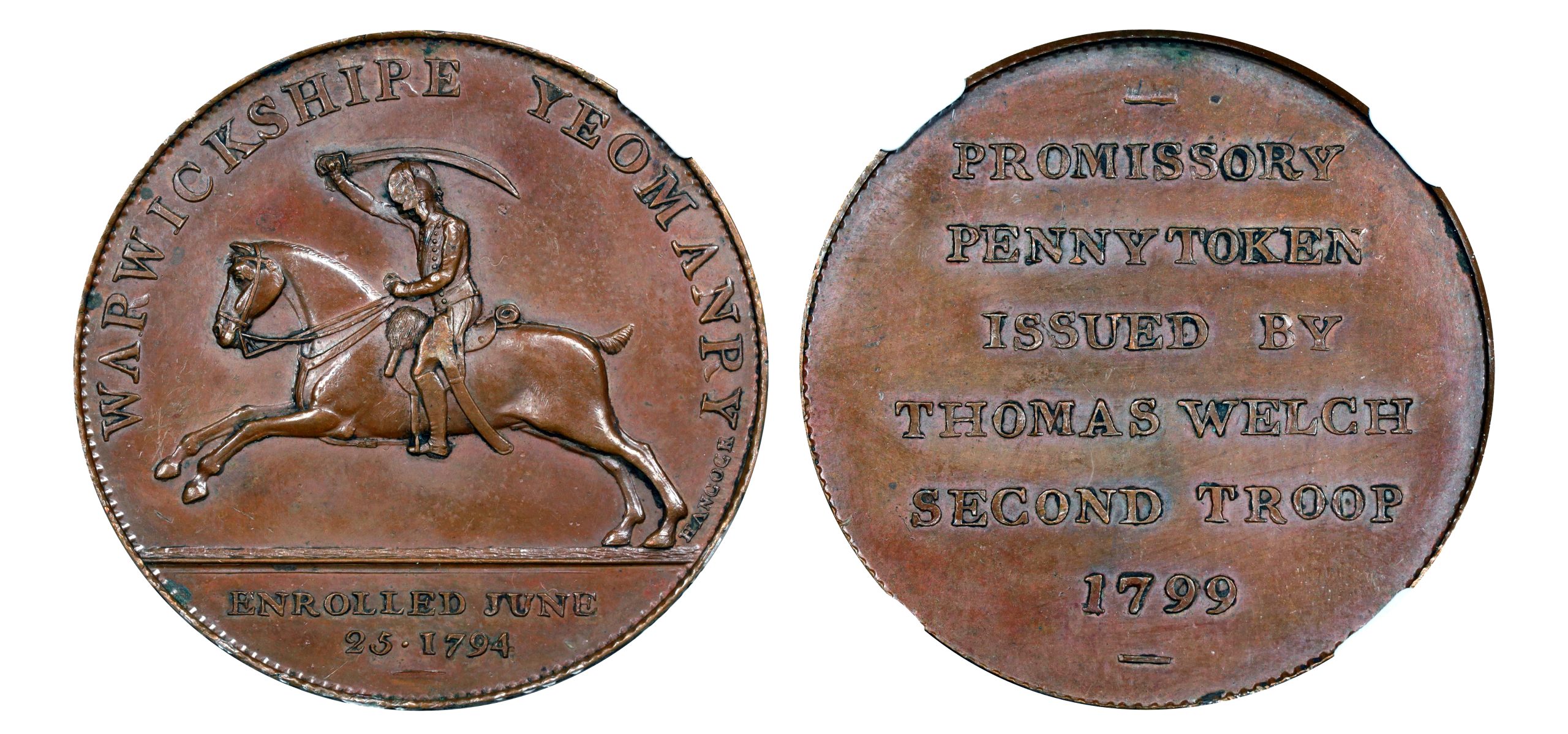 Lot 256 - Warwickshire Birmingham Welch Penny D&H 27a, RR, NGC 62