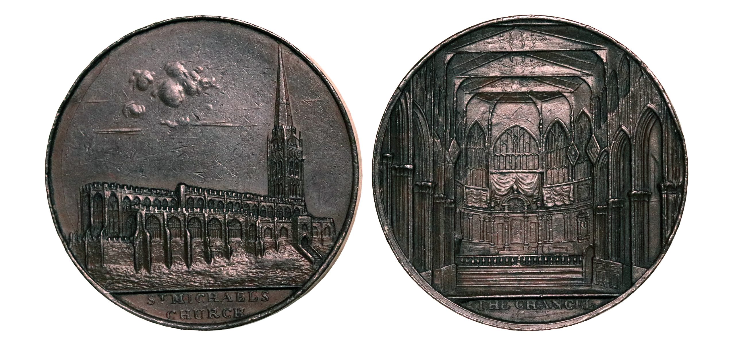 Lot 258 - Kempson's Warwickshire Coventry St. Michael's penny D&H 38a, Rare