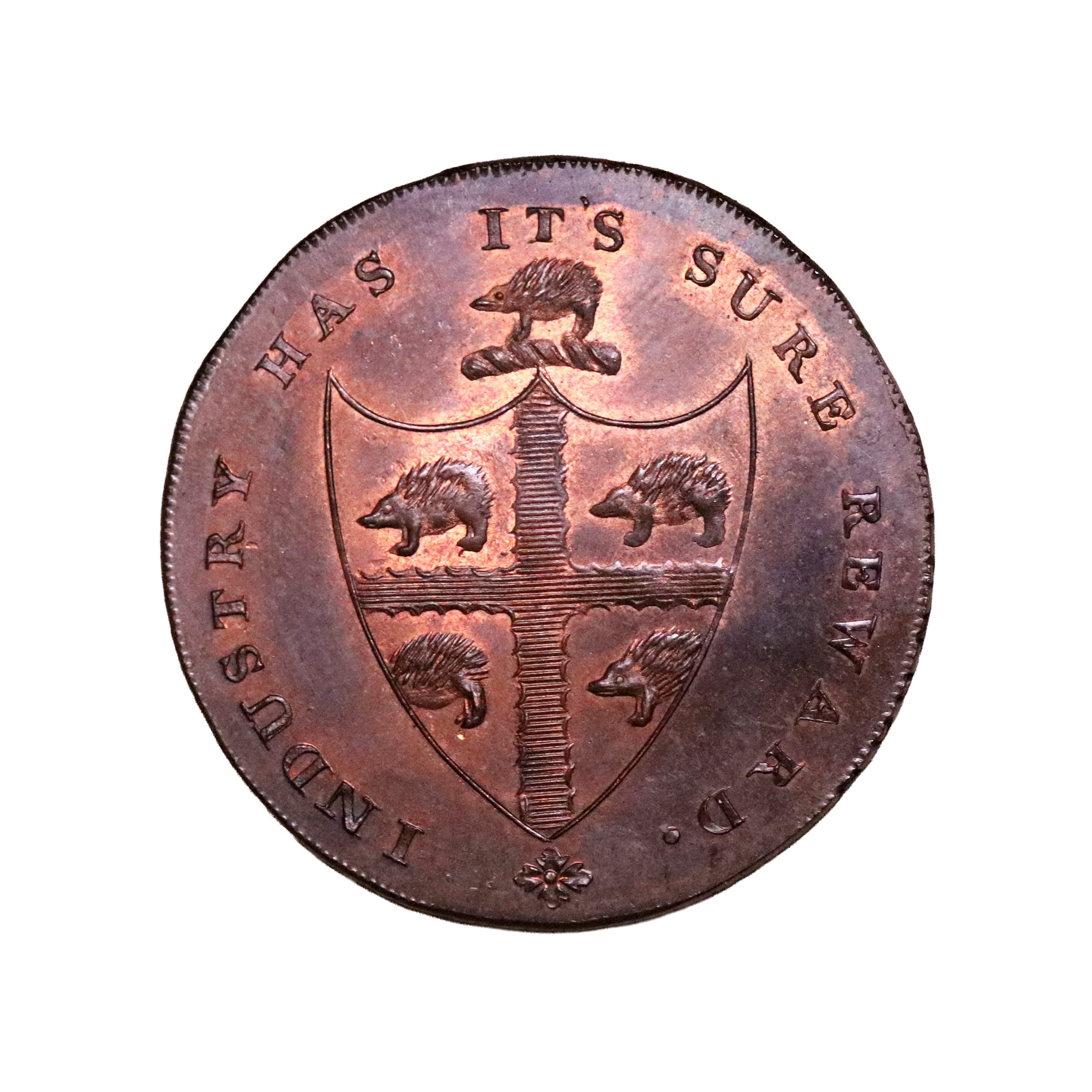 Lot 259 - Warwickshire Birmingham Mule Halfpenny D&H 61, Scarce, Ex-Deane - Image 2