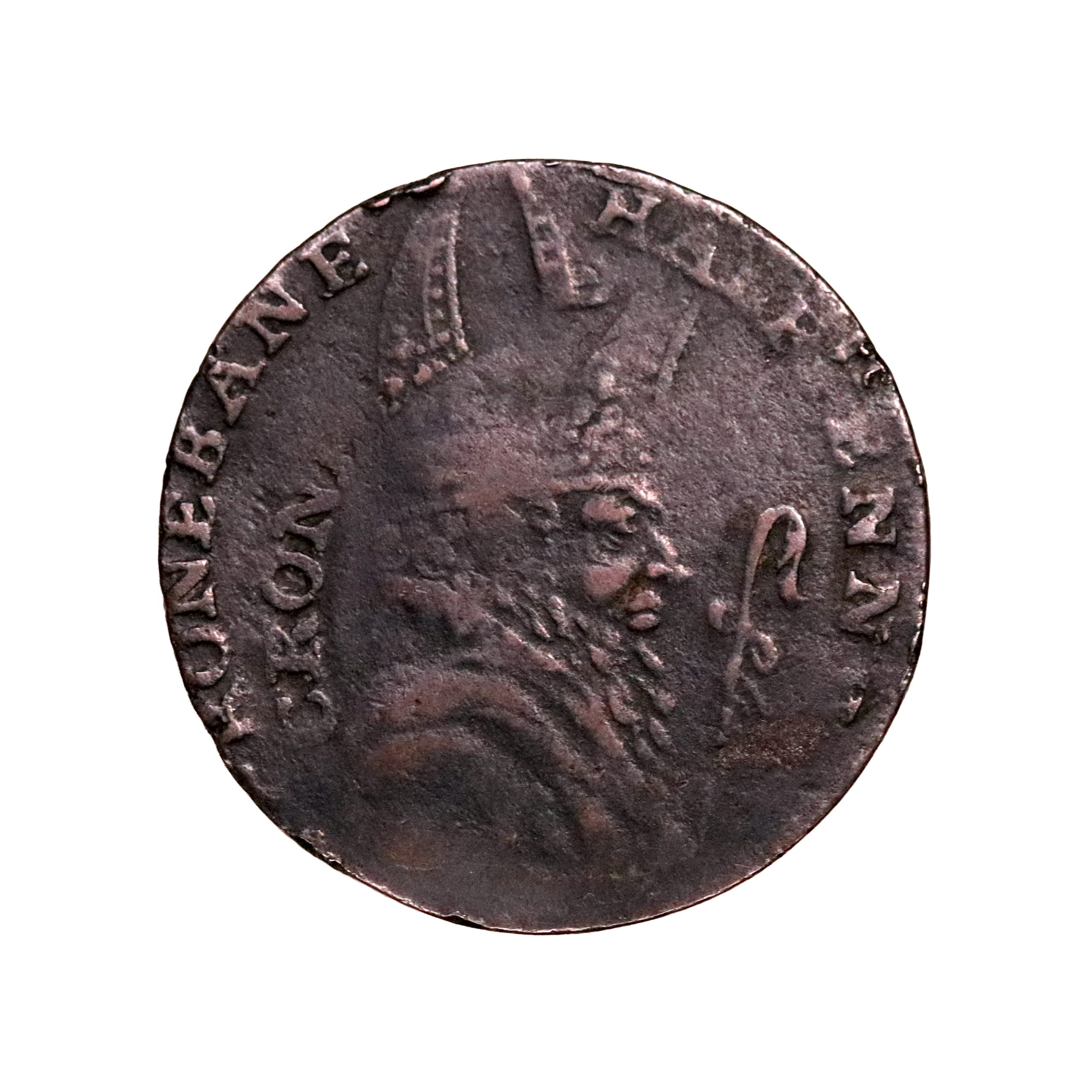 Lot 54 - Wicklow Cronebane Imitation Halfpenny D&H 42, double-struck - Image 2