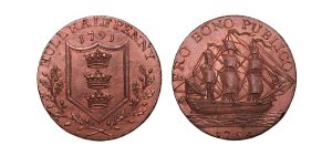Lot 286 - Kempson's Yorkshire Hull Mule Halfpenny D&H 23a, double-struck edge