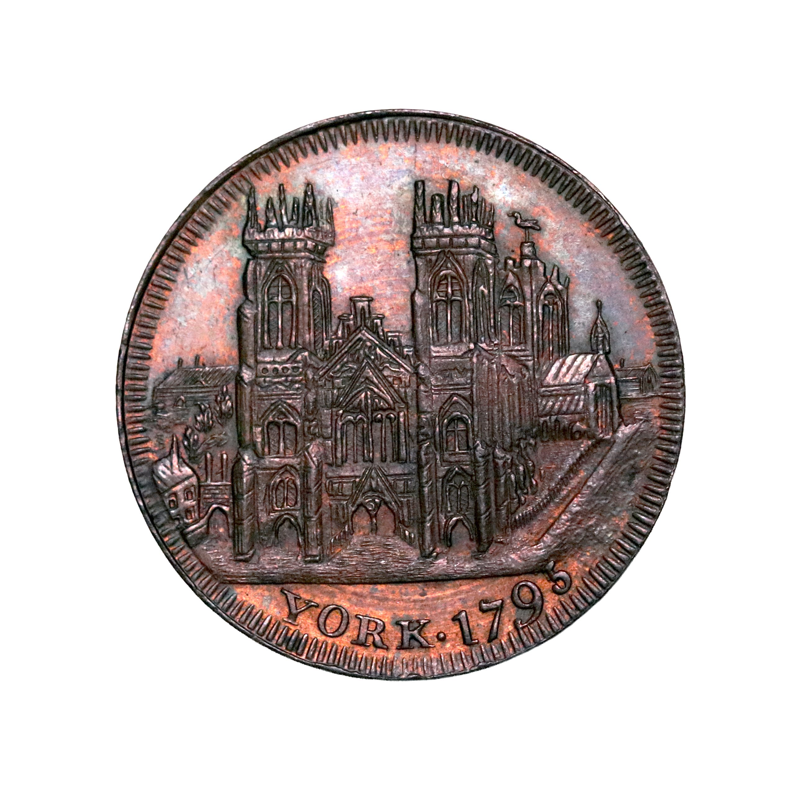 Lot 289 - Yorkshire York Clifford's Tower Halfpenny D&H 63d, Rare - Image 2