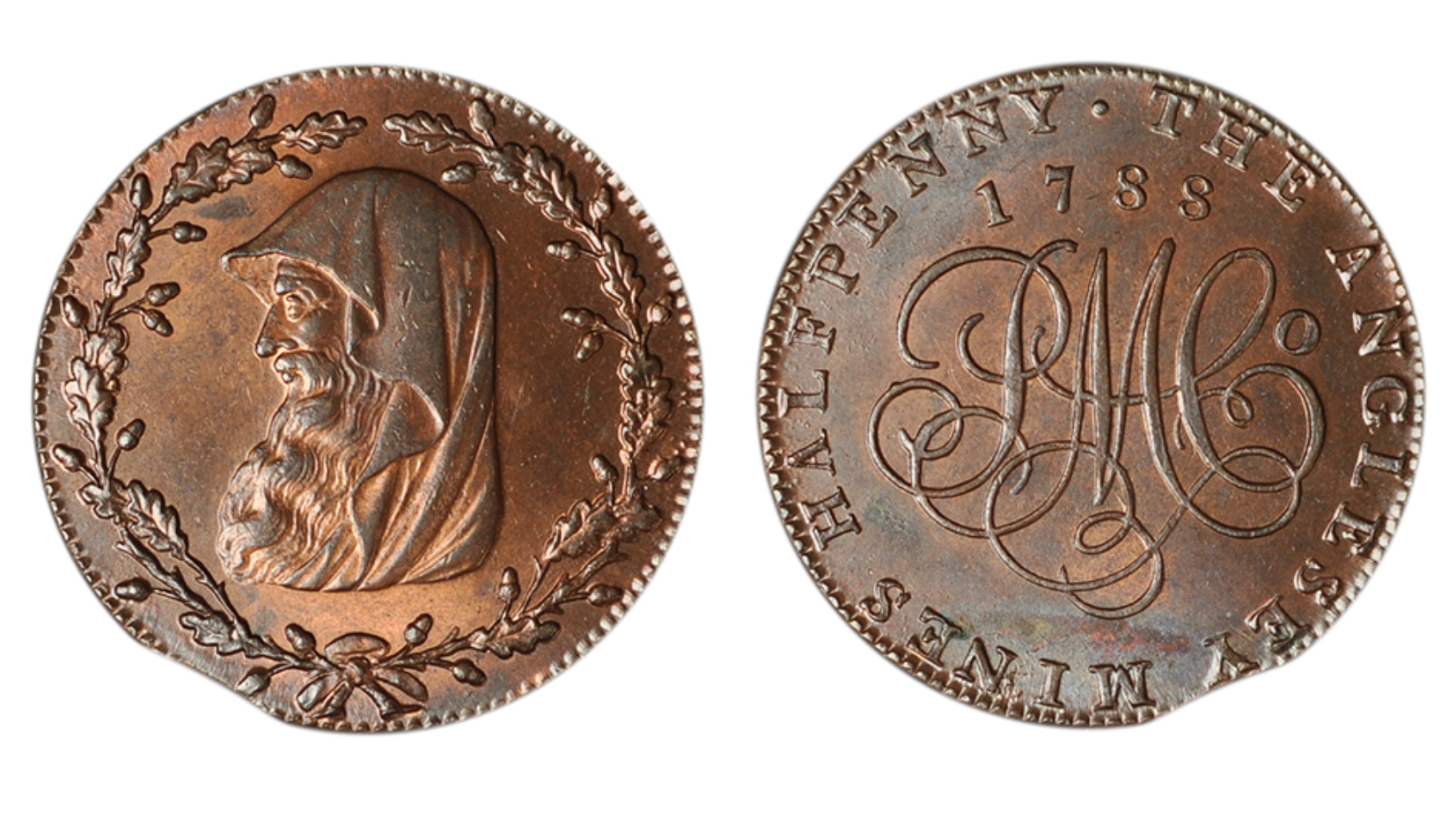 Lot 302 - Anglesey Mines Halfpenny D&H 309, lustrous