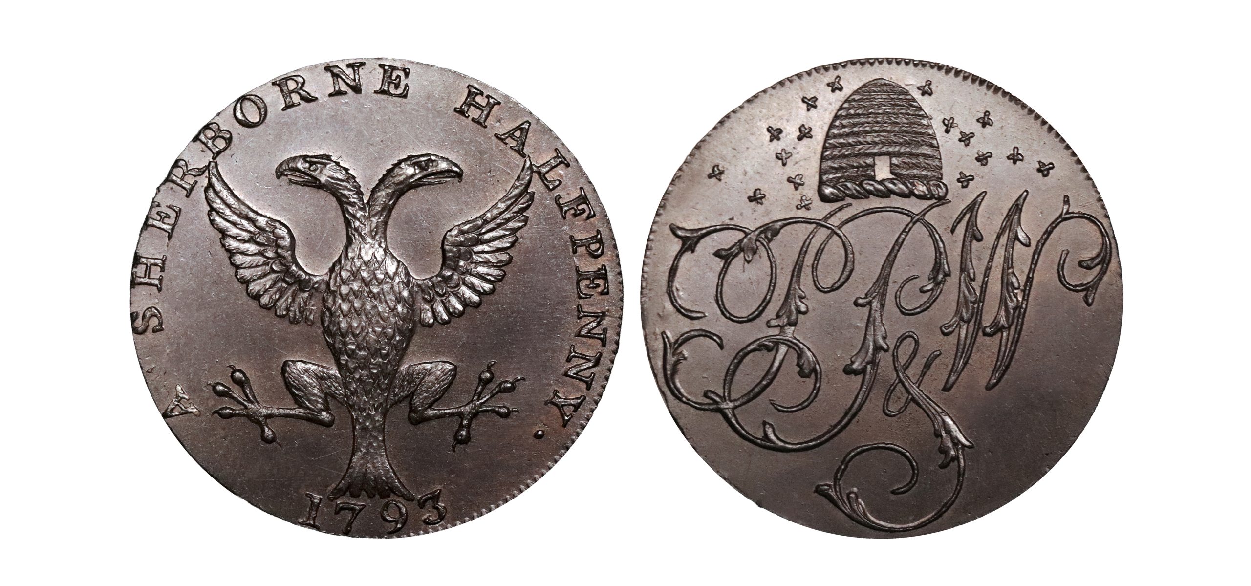 Lot 71 - Westwood's Dorsetshire Sherbourne Halfpenny D&H 7, Bronzed, Gem