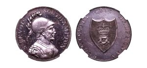 Lot 90 - Boulton's Hampshire Southampton bronzed proof halfpenny D&H 89, NGC 64PL