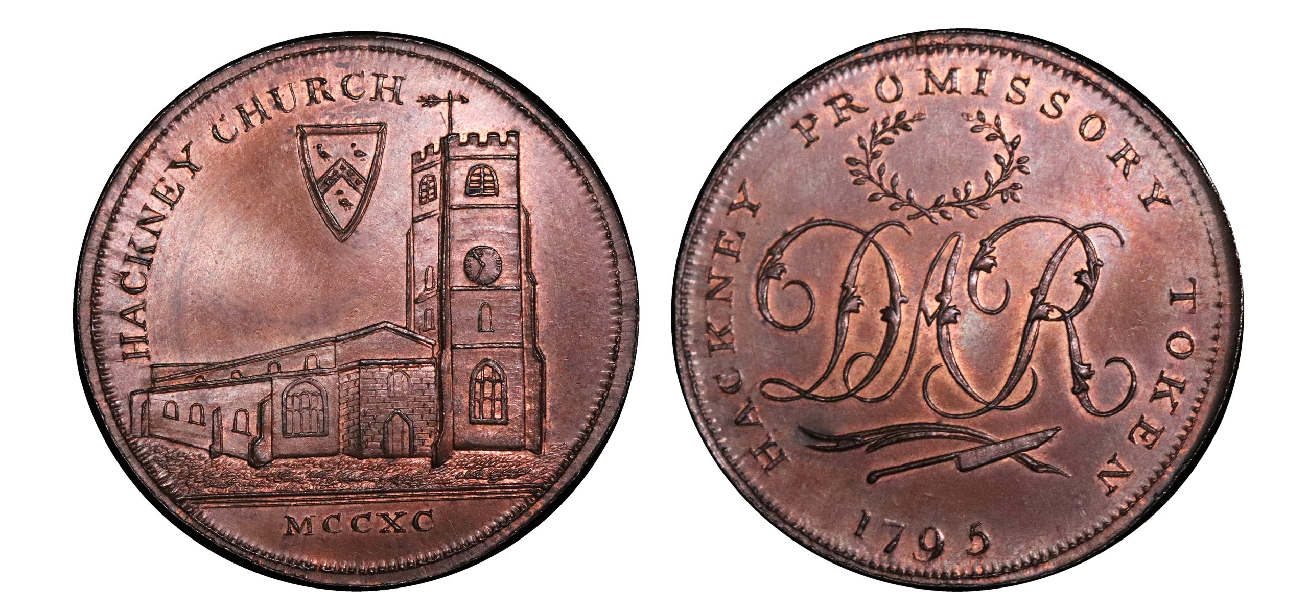 Lot 121 - Skidmore’s Middlesex Rebello Hackney Halfpenny DH 310b, Rare, Ex-Frank