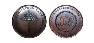 Lot 123 - Skidmore's Middlesex Hancock Halfpenny D&H 321, Rare Gem, NGC 64