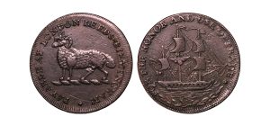 Lot 208 - Middlesex Miscellaneous halfpenny D&H 925, clear Wexford undertype