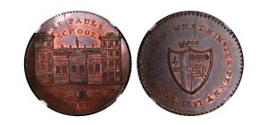 Lot 108 - Prattent's Middlesex London & Westminster penny D&H 94, Rare, NGC 64RB