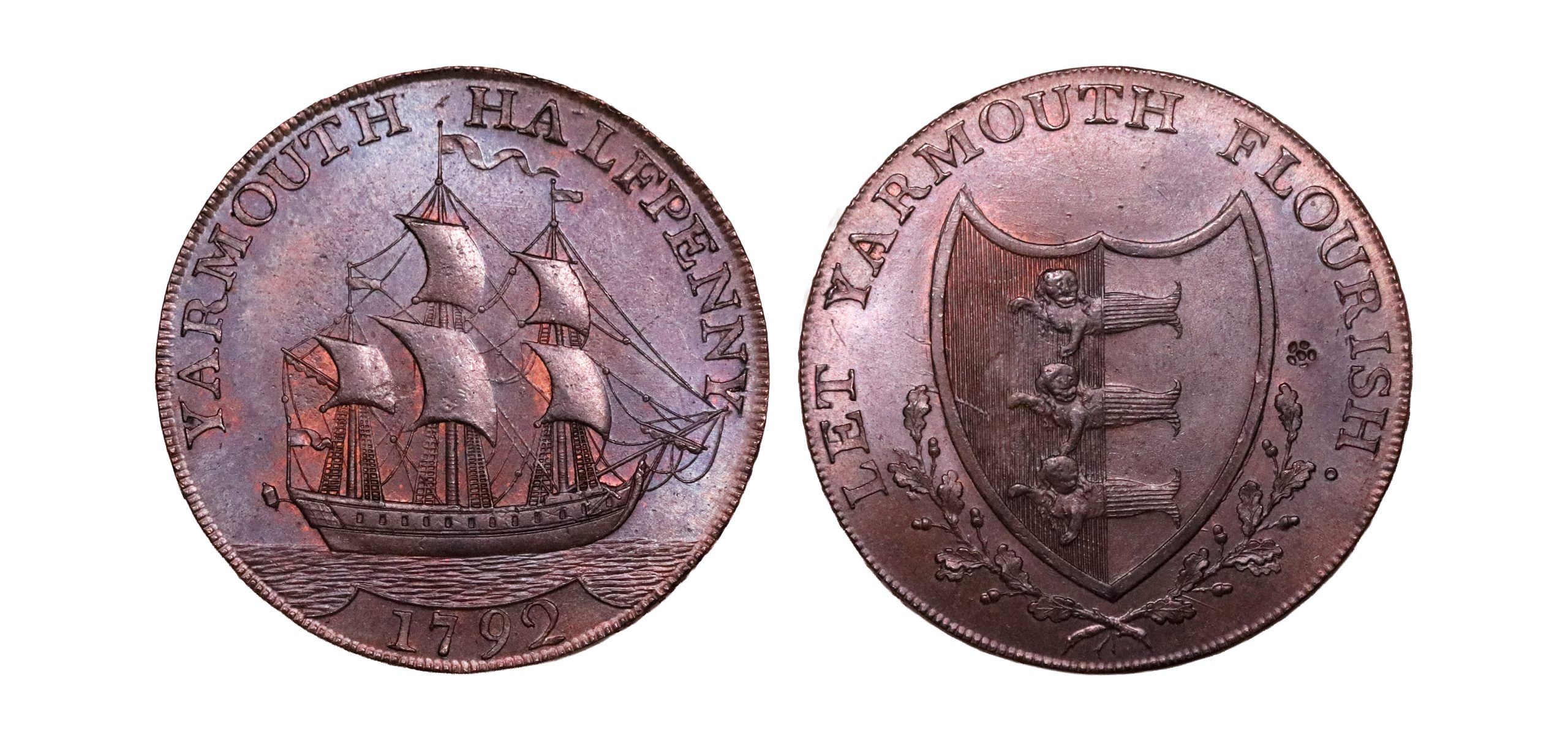 Lot 228 - Norfolk Yarmouth Copper Halfpenny D&H 52, Gemmy