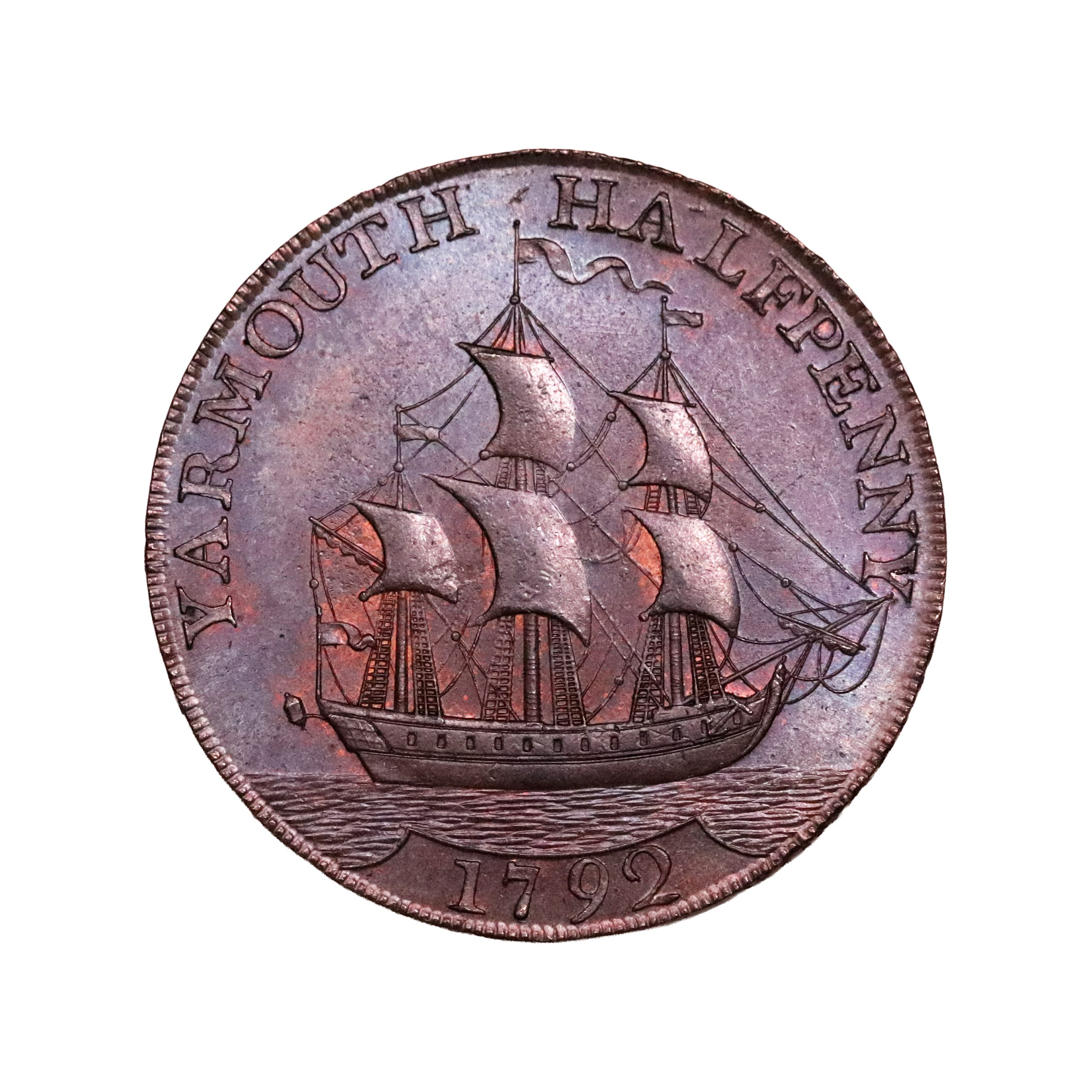 Lot 228 - Norfolk Yarmouth Copper Halfpenny D&H 52, Gemmy - Image 2