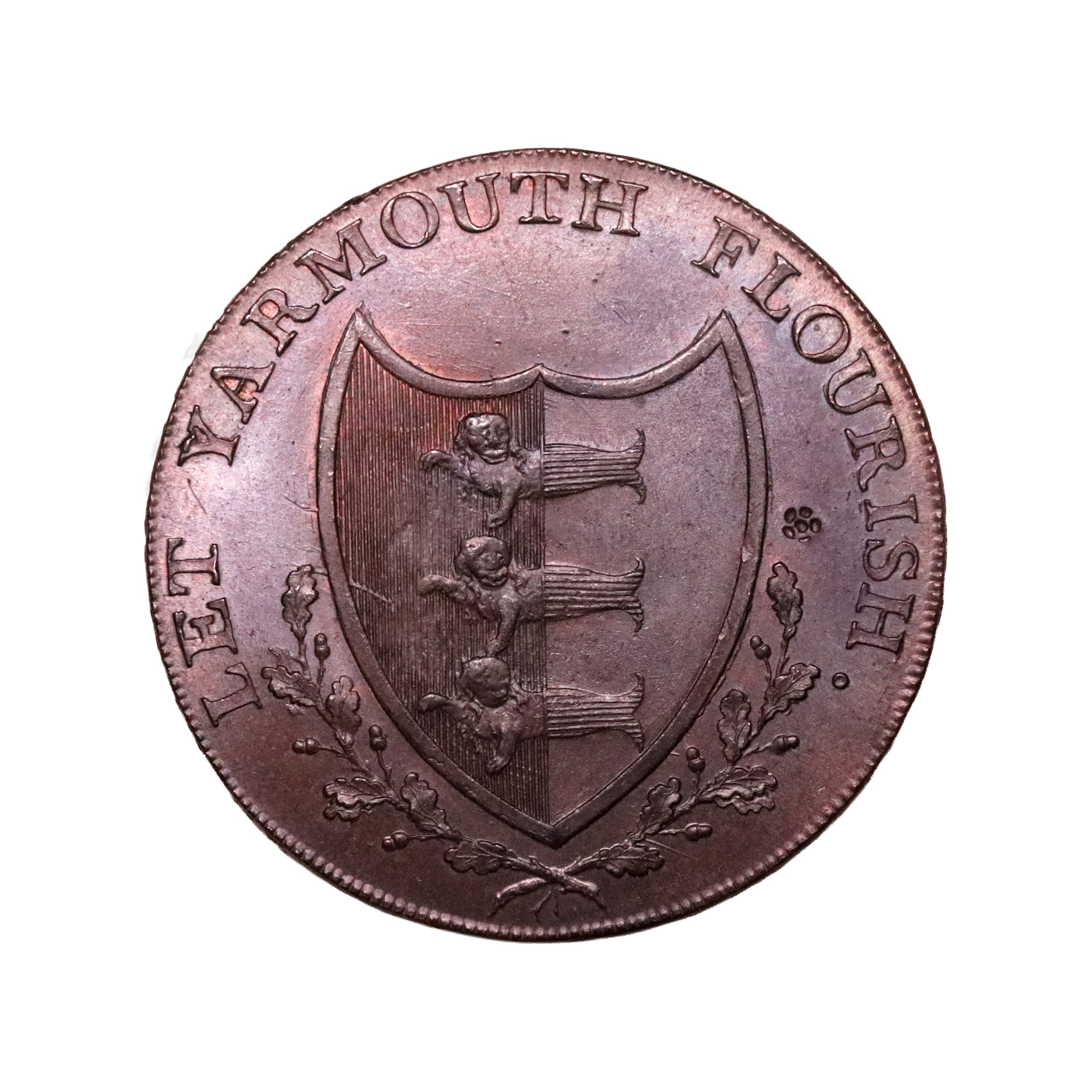 Lot 228 - Norfolk Yarmouth Copper Halfpenny D&H 52, Gemmy - Image 3