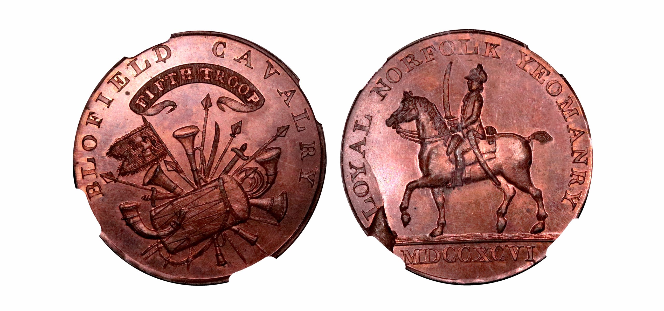 Lot 223 - Kempson's Norfolk Blofield Halfpenny D&H 6, Gem, NGC 66