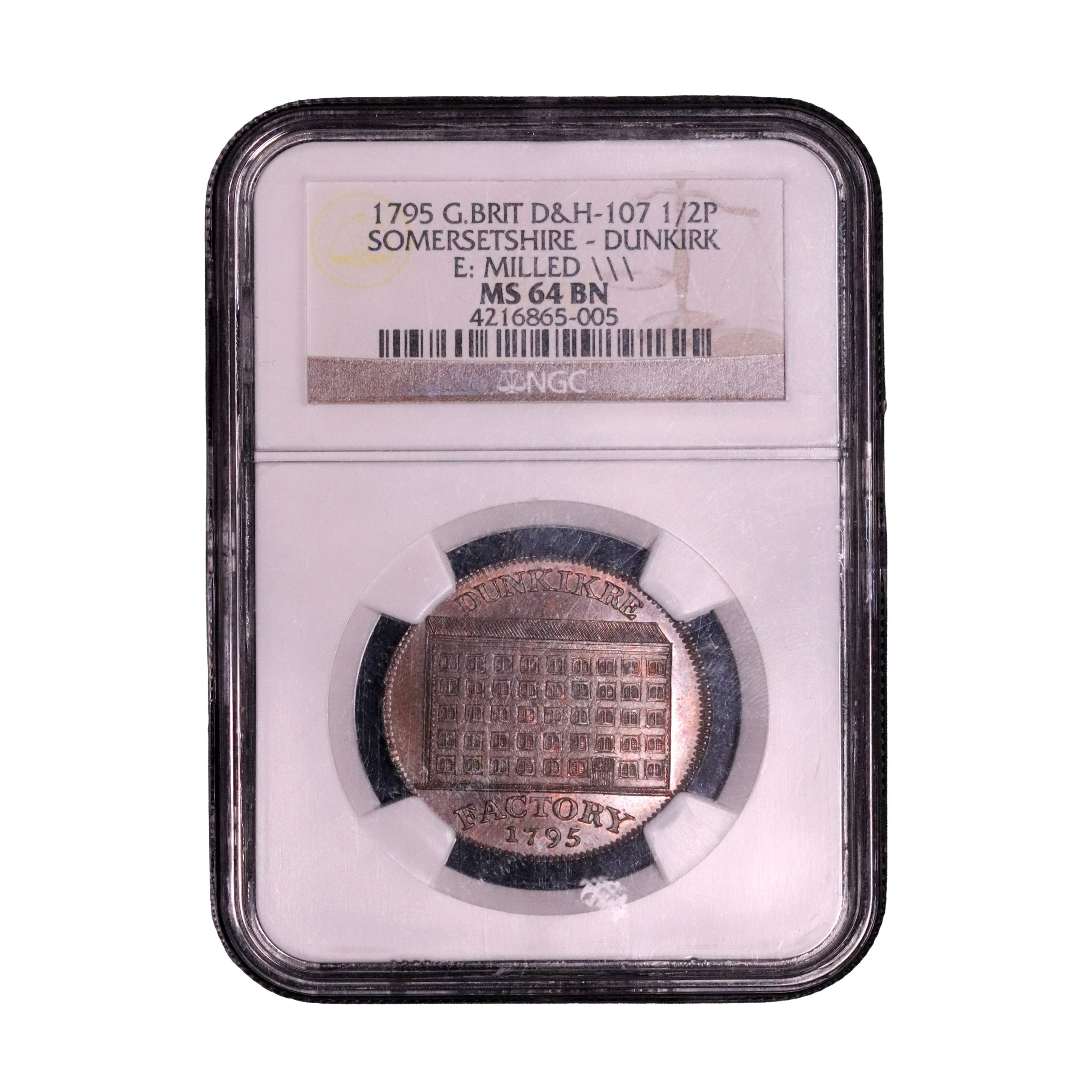 Lot 243 - Somerset Dunkirk Halfpenny D&H 107, Scarce, NGC 64 - Image 4