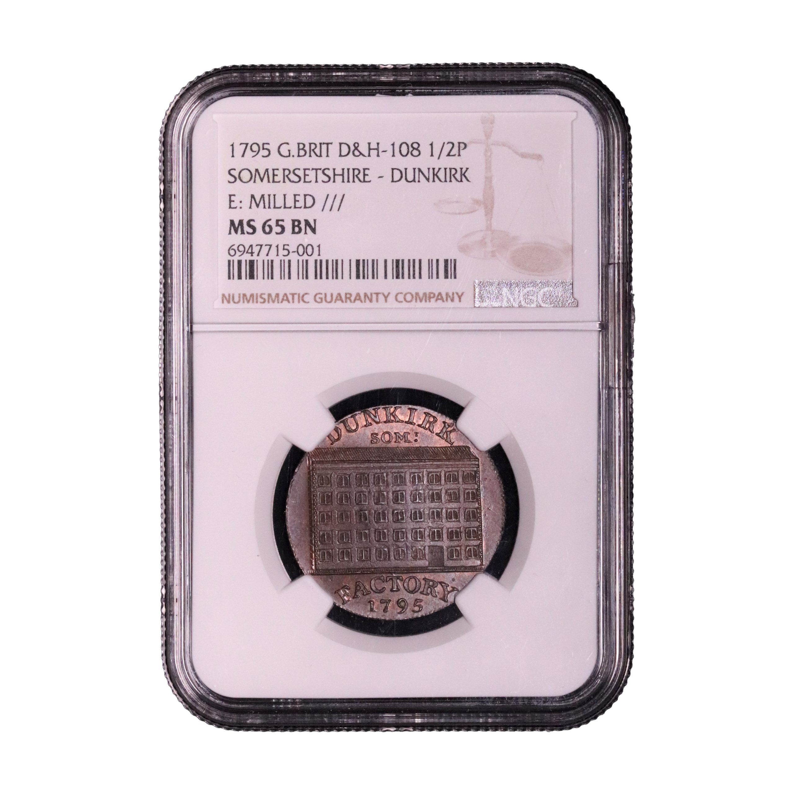 Lot 244 - Somerset Dunkirk Halfpenny D&H 108, Gem, NGC 65 - Image 4