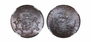 Lot 250 - Manning's Suffolk Ipswich Halfpenny D&H 34, NGC 65