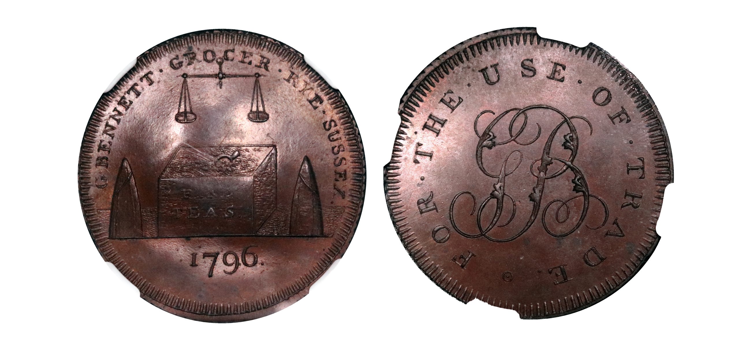 Lot 254 - Skidmore's Sussex Rye Bronzed Halfpenny D&H 36, Rare, NGC 65