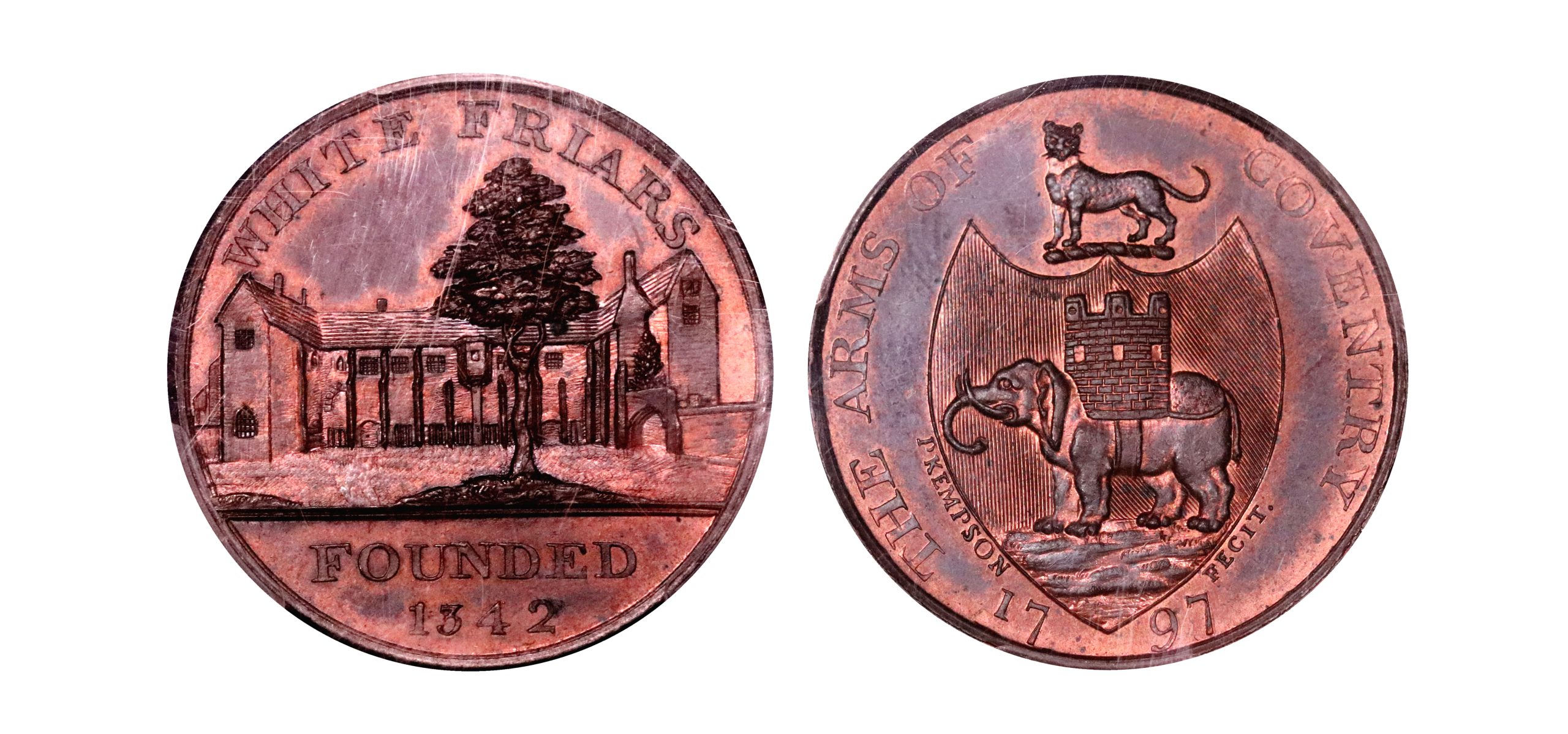 Lot 263 - Kempson's Warwickshire Coventry Halfpenny D&H 267a, PCGS 63