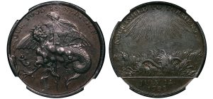 Lot 257 - Warwickshire Monster Sedition penny D&H 34, Rare, NGC 55