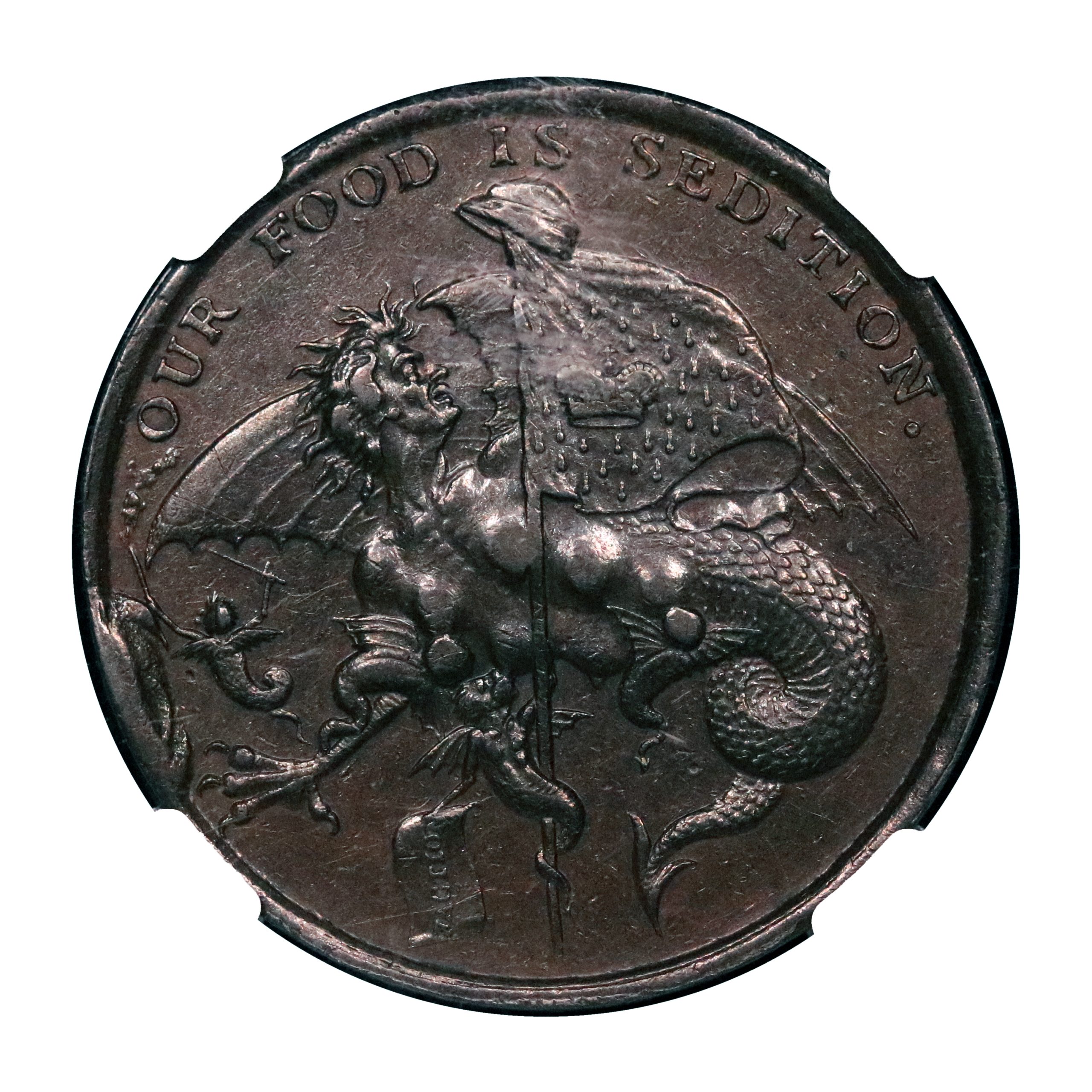 Lot 257 - Warwickshire Monster Sedition penny D&H 34, Rare, NGC 55 - Image 2