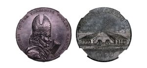 Lot 288 - Yorkshire Leeds Bronzed Proof Halfpenny D&H 34, NGC 63